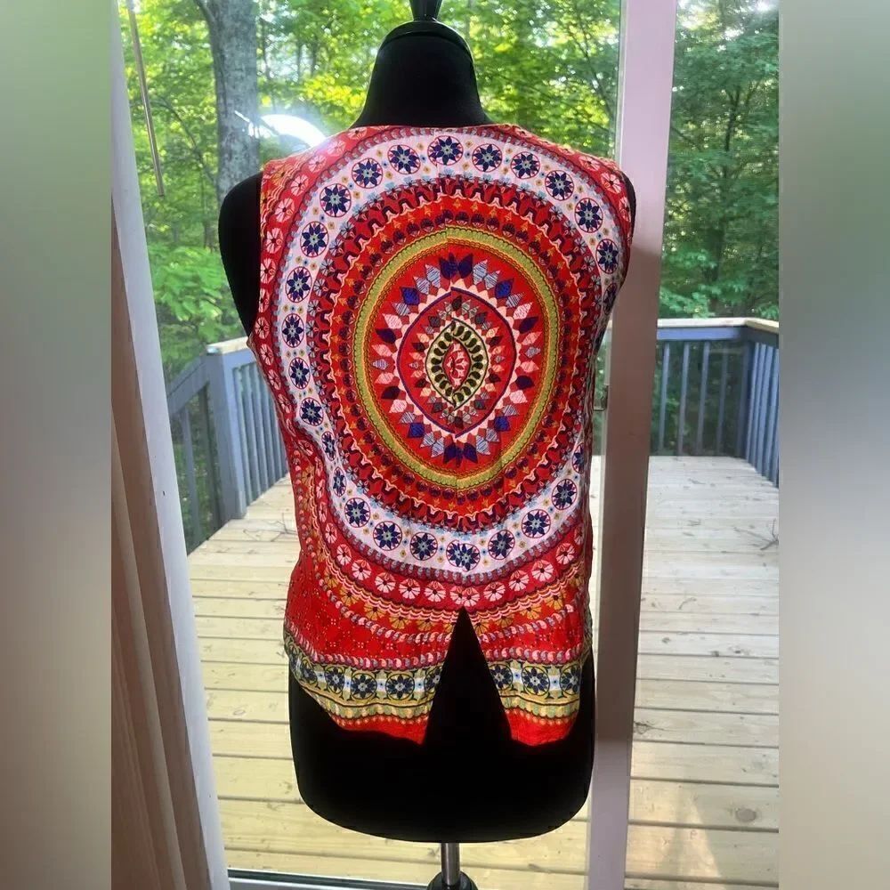 Renee C Orange Print Top - Picture 6 of 6